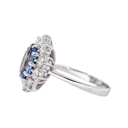 Bague Pompadour Or blanc Saphir - Castafiore