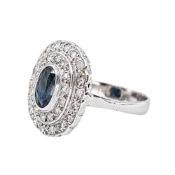 Bague Pompadour Or blanc Saphir - Castafiore