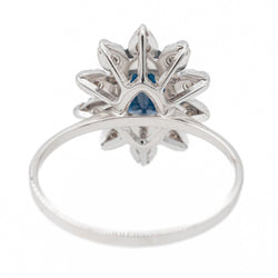 Bague Pompadour Or blanc Saphir - Castafiore