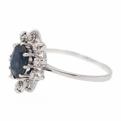 Bague Pompadour Or blanc Saphir - Castafiore