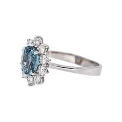 Bague Pompadour Or blanc Saphir - Castafiore