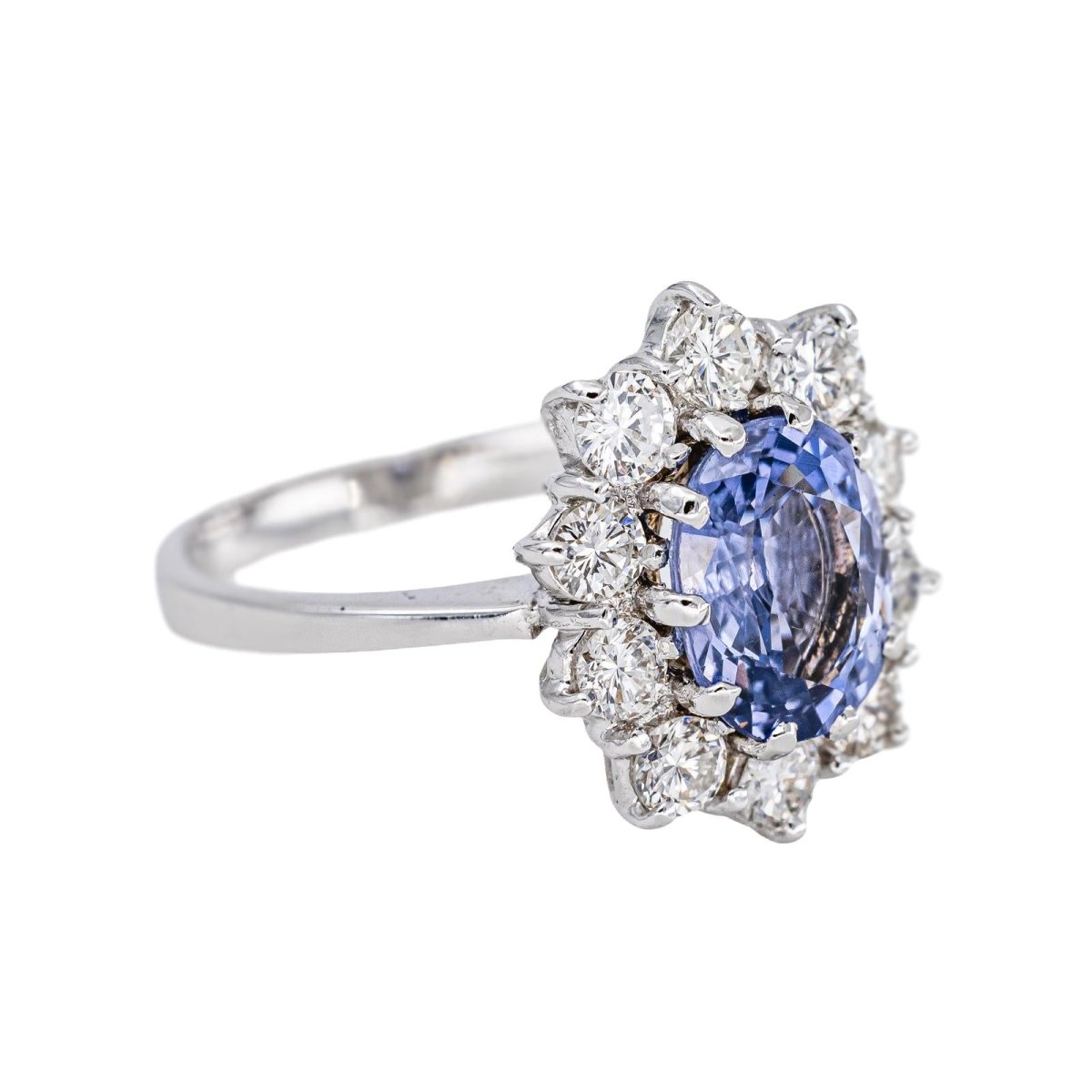 Bague Pompadour Or blanc Saphir - Castafiore
