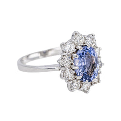 Bague Pompadour Or blanc Saphir - Castafiore