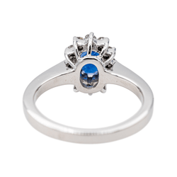 Bague Pompadour Or blanc Saphir - Castafiore