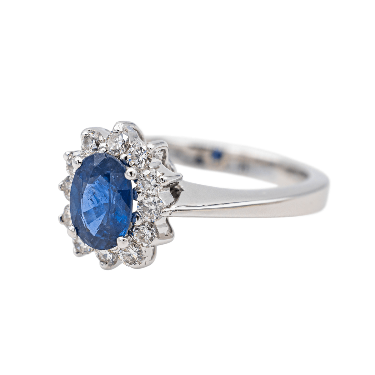 Bague Pompadour Or blanc Saphir - Castafiore