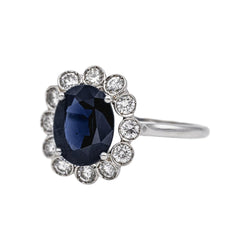 Bague Pompadour Or blanc Saphir - Castafiore