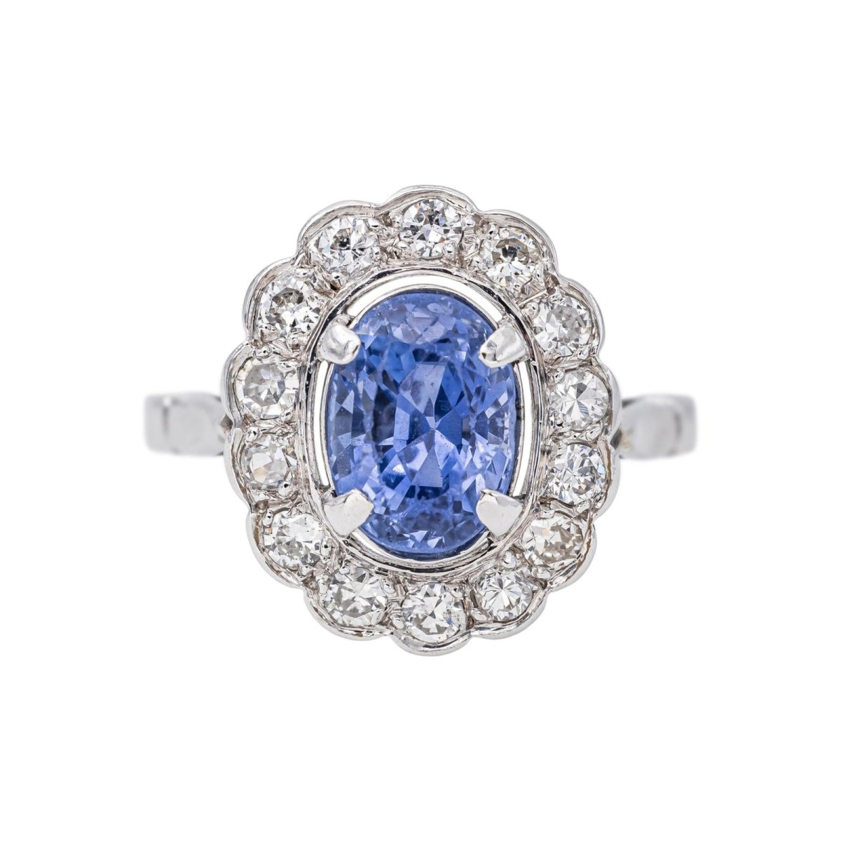 Bague Pompadour Or blanc Saphir - Castafiore