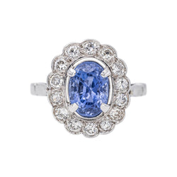 Bague Pompadour Or blanc Saphir - Castafiore