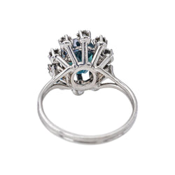 Bague Pompadour Or blanc Saphir - Castafiore