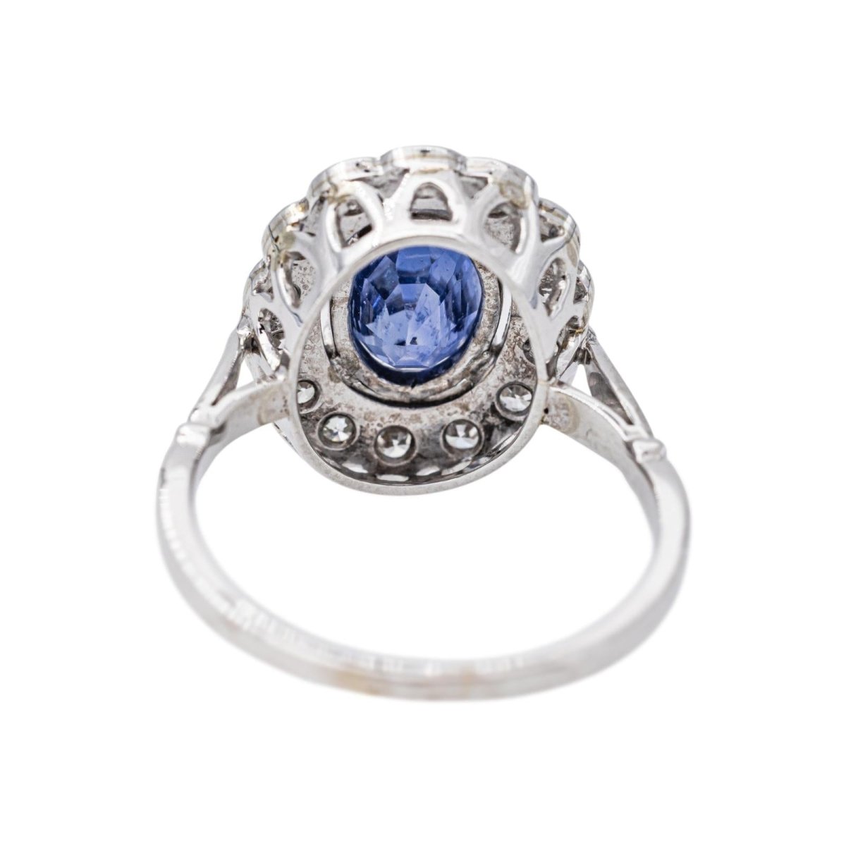 Bague Pompadour Or blanc Saphir - Castafiore