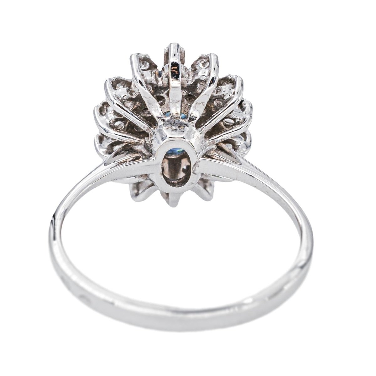Bague Pompadour Or blanc Saphir - Castafiore