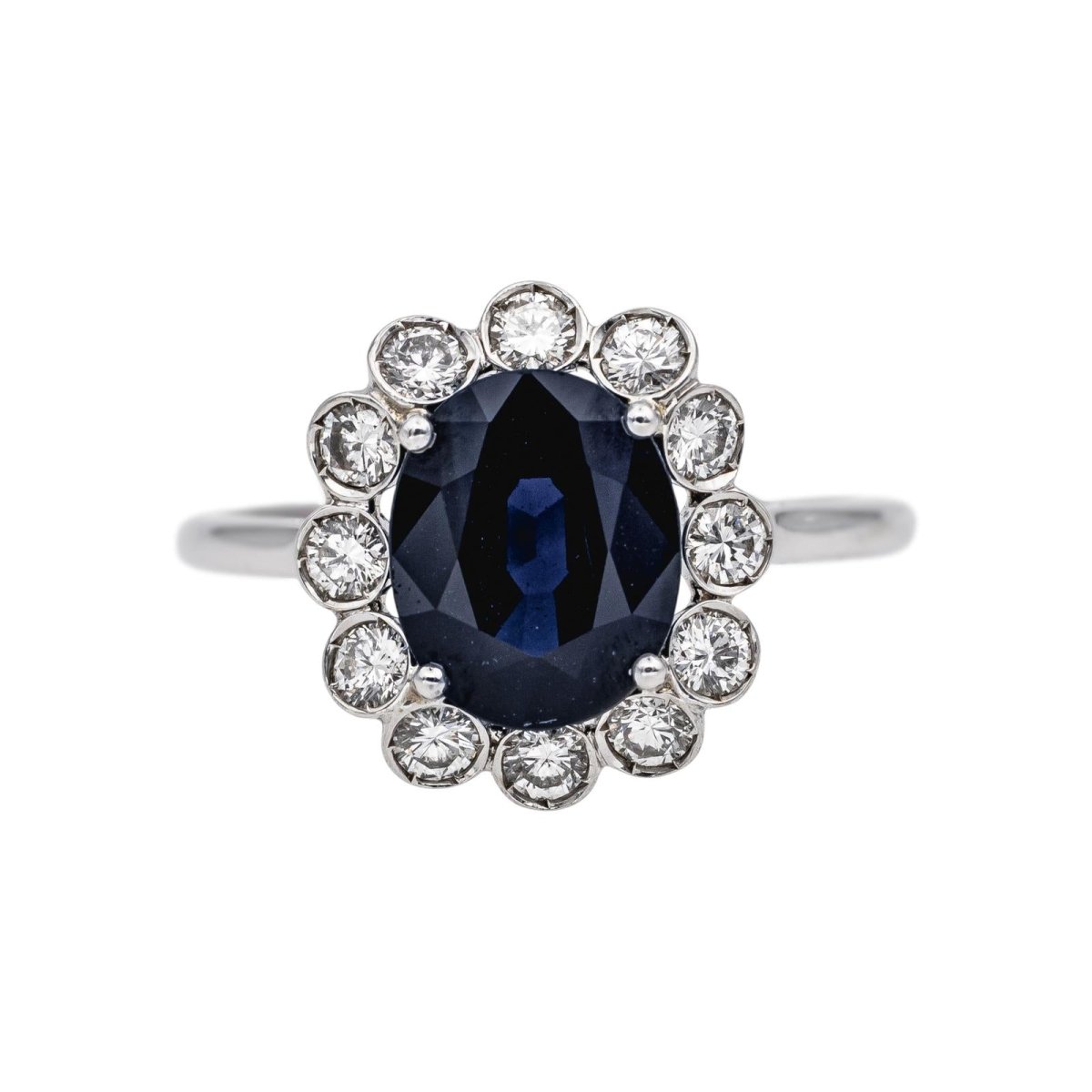 Bague Pompadour Or blanc Saphir - Castafiore
