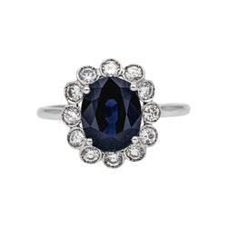 Bague Pompadour Or blanc Saphir - Castafiore