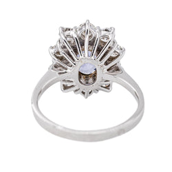 Bague Pompadour Or blanc Saphir - Castafiore