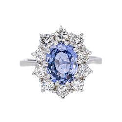Bague Pompadour Or blanc Saphir - Castafiore