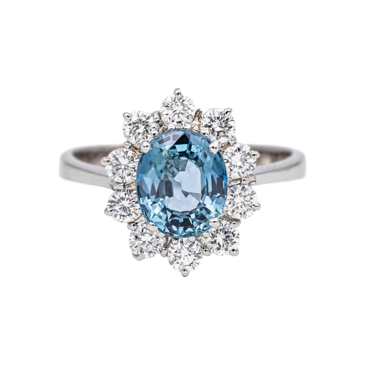 Bague Pompadour Or blanc Saphir - Castafiore