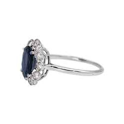 Bague Pompadour Or blanc Saphir - Castafiore