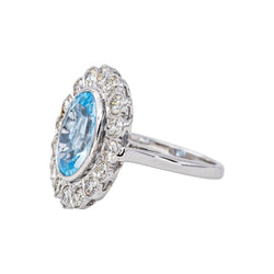 Bague Pompadour Or blanc Topaze - Castafiore