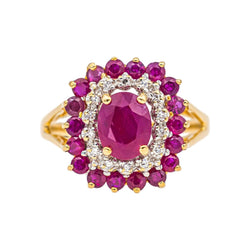 Bague Pompadour Or jaune Rubis - Castafiore
