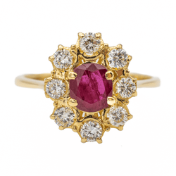 Bague Pompadour Or jaune Rubis - Castafiore