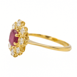 Bague Pompadour Or jaune Rubis - Castafiore