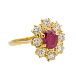 Bague Pompadour Or jaune Rubis - Castafiore