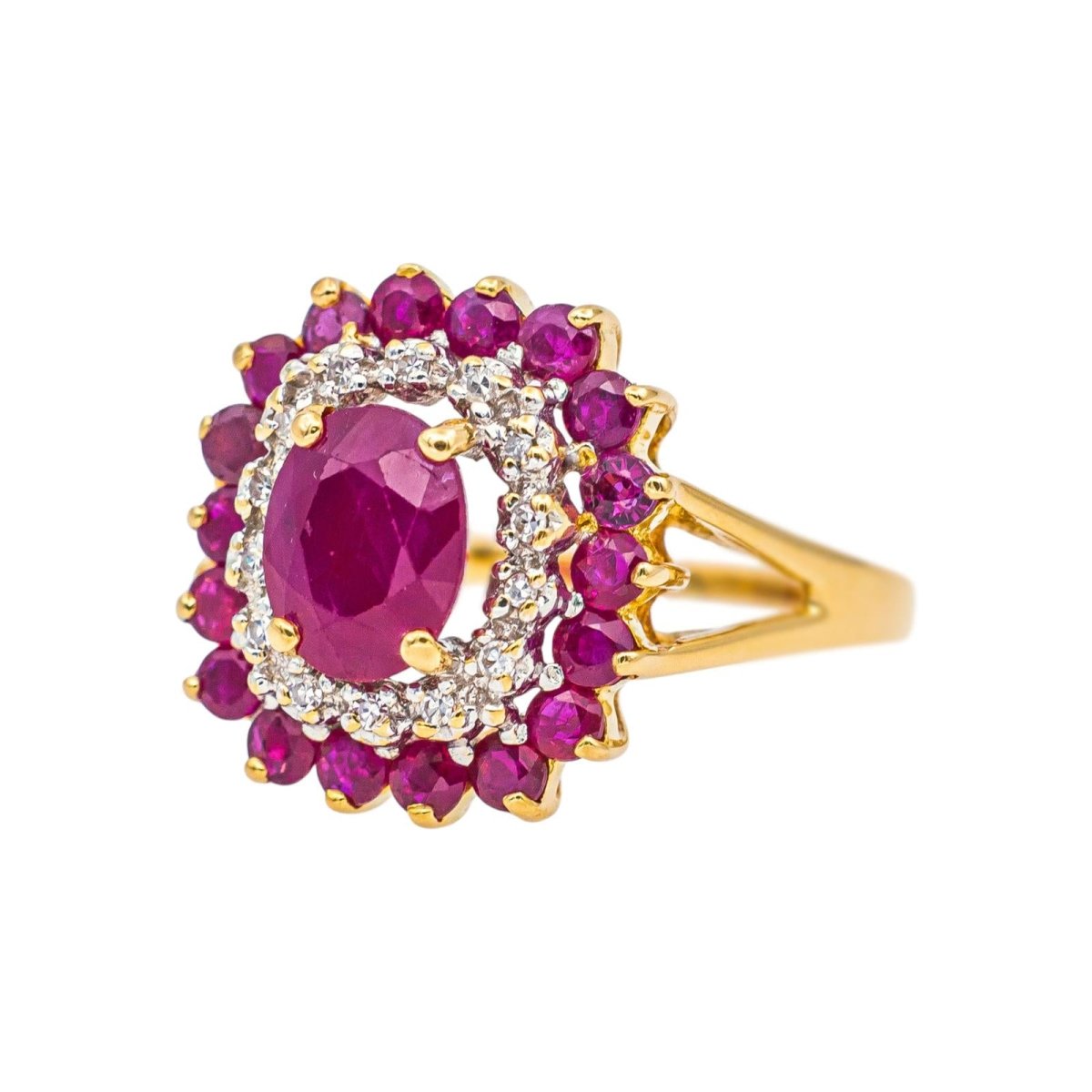 Bague Pompadour Or jaune Rubis - Castafiore