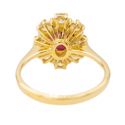 Bague Pompadour Or jaune Rubis - Castafiore