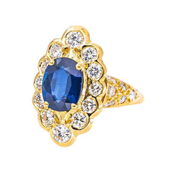 Bague Pompadour Or jaune Saphir - Castafiore