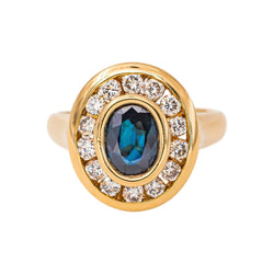 Bague Pompadour Or jaune Saphir - Castafiore