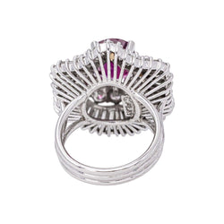 Bague Pompadour Platine Rubis - Castafiore