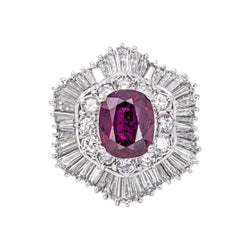 Bague Pompadour Platine Rubis - Castafiore