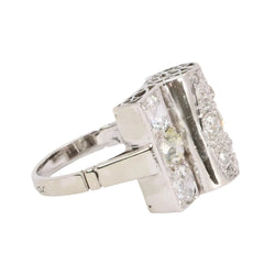 Bague pont diamants taille ancienne - Castafiore