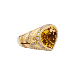 Bague Repossi "Coeur" en or jaune, citrine et diamants - Castafiore