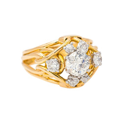 Bague Rétro Or blanc Diamant - Castafiore