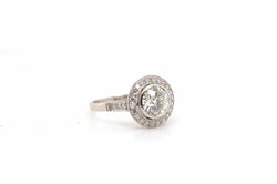 Bague ronde de style Art Déco en platine - Castafiore