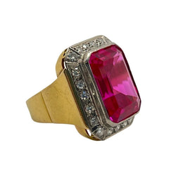 Bague Rubis synthétique en or jaune - Castafiore