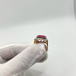 Bague Rubis synthétique en or jaune - Castafiore
