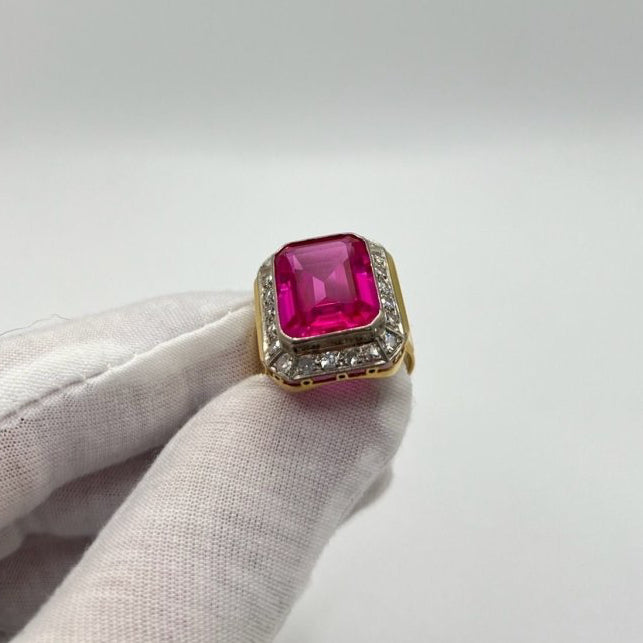Bague Rubis synthétique en or jaune - Castafiore