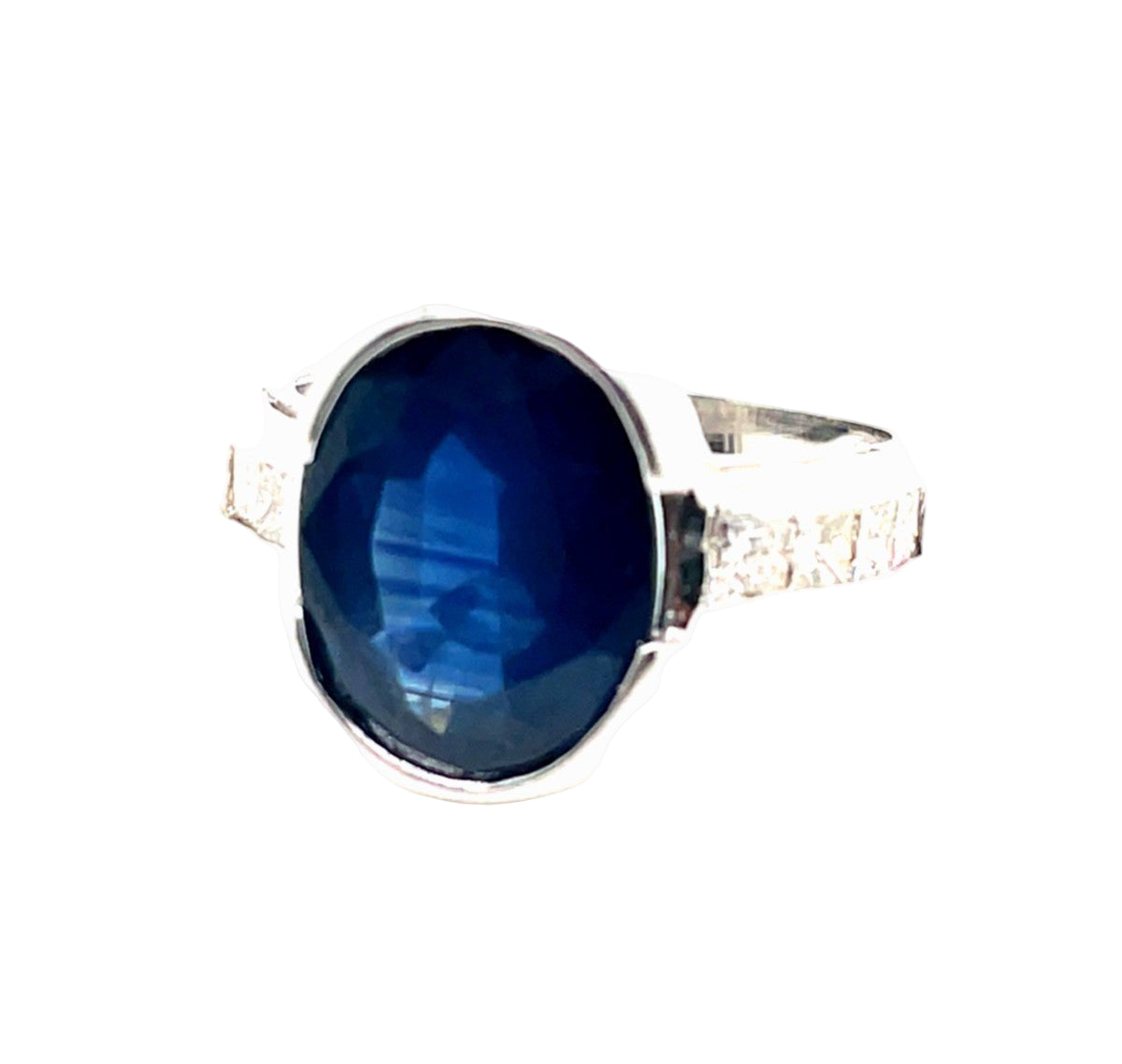 Bague Saphir diamants princesse en or blanc - Castafiore