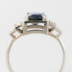 Bague saphir diamants style art déco - Castafiore