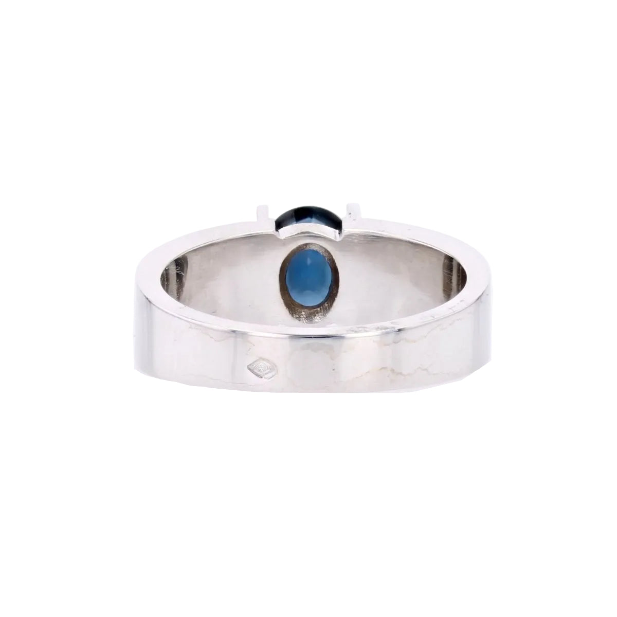 Bague Saphir diamants trapèze en or blanc - Castafiore