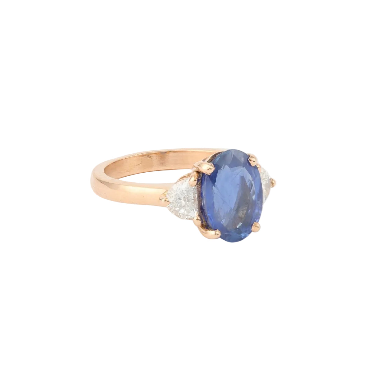 Bague Trilogie en or rose, saphir et diamants