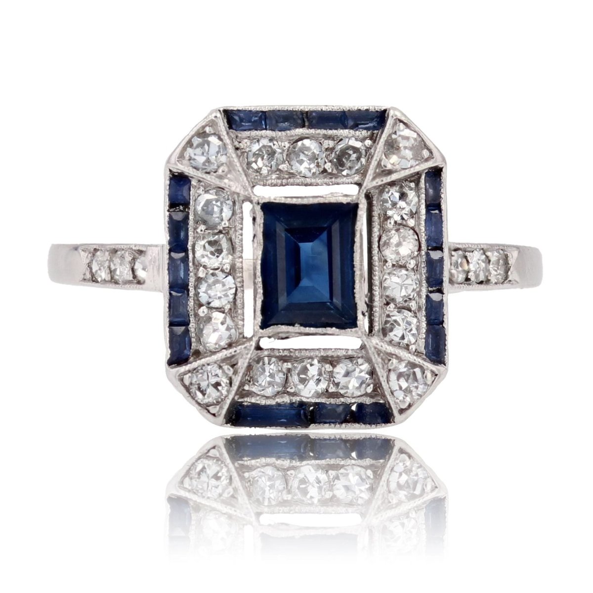 Bague saphirs et diamants Art Déco - Castafiore