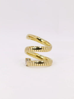Bague serpent tubogas diamants 0,4 ct - Castafiore