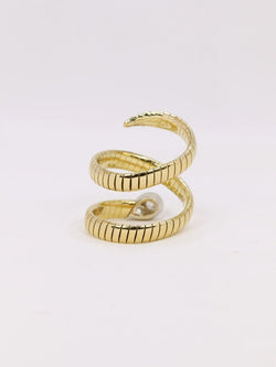 Bague serpent tubogas diamants 0,4 ct - Castafiore