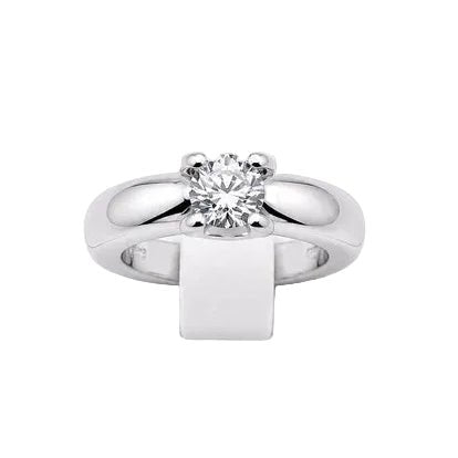 Bague Solitaire CARTIER en or blanc et diamant - Castafiore