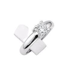 Bague Solitaire CARTIER en or blanc et diamant - Castafiore