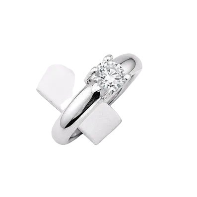 Bague Solitaire CARTIER en or blanc et diamant - Castafiore