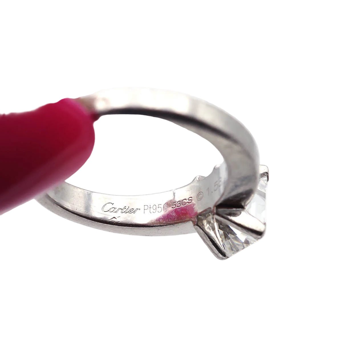Bague Solitaire CARTIER en platine et diamant - Castafiore
